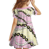 Pink Palaka Hawaii Family Matching Tank Maxi Dress and Hawaiian Shirt Kukui Nut Pikake Lei Hawaiian Tapa Pattern - Polynesian Pride