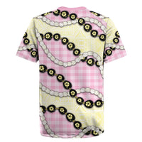 Pink Palaka Hawaii Rugby Jersey Kukui Nut Pikake Lei Hawaiian Tapa Pattern LT14 - Polynesian Pride