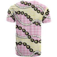 Pink Palaka Hawaii T Shirt Kukui Nut Pikake Lei Hawaiian Tapa Pattern - Polynesian Pride
