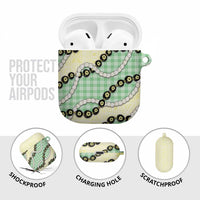 Green Palaka Hawaii AirPods Case Kukui Nut Pikake Lei Hawaiian Tapa Pattern - Polynesian Pride
