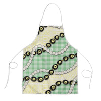 Green Palaka Hawaii Apron Kukui Nut Pikake Lei Hawaiian Tapa Pattern - Polynesian Pride