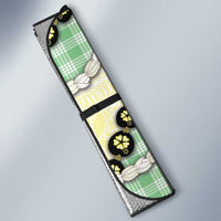 Green Palaka Hawaii Auto Sun Shade Kukui Nut Pikake Lei Hawaiian Tapa Pattern - Polynesian Pride