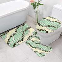 Green Palaka Hawaii Bathroom Set Kukui Nut Pikake Lei Hawaiian Tapa Pattern - Polynesian Pride