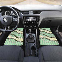 Green Palaka Hawaii Car Mats Kukui Nut Pikake Lei Hawaiian Tapa Pattern - Polynesian Pride