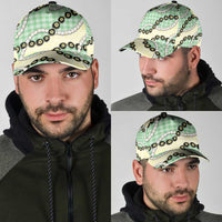 Green Palaka Hawaii Classic Cap Kukui Nut Pikake Lei Hawaiian Tapa Pattern LT14 - Polynesian Pride