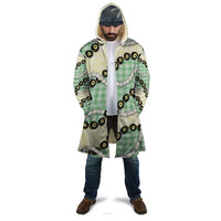 Green Palaka Hawaii Cloak Kukui Nut Pikake Lei Hawaiian Tapa Pattern - Polynesian Pride