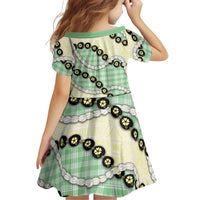 Green Palaka Hawaii Family Matching Puletasi and Hawaiian Shirt Kukui Nut Pikake Lei Hawaiian Tapa Pattern LT14 - Polynesian Pride