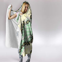 Green Palaka Hawaii Hooded Blanket Kukui Nut Pikake Lei Hawaiian Tapa Pattern - Polynesian Pride