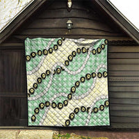 Green Palaka Hawaii Quilt Kukui Nut Pikake Lei Hawaiian Tapa Pattern - Polynesian Pride