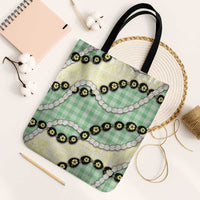 Green Palaka Hawaii Tote Bag Kukui Nut Pikake Lei Hawaiian Tapa Pattern - Polynesian Pride