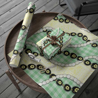 Green Palaka Hawaii Wrapping Paper Kukui Nut Pikake Lei Hawaiian Tapa Pattern - Polynesian Pride