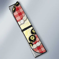 Red Palaka Hawaii Auto Sun Shade Kukui Nut Pikake Lei Hawaiian Tapa Pattern - Polynesian Pride