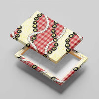 Red Palaka Hawaii Canvas Wall Art Kukui Nut Pikake Lei Hawaiian Tapa Pattern - Polynesian Pride