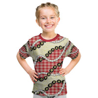 Red Palaka Hawaii Kid T Shirt Kukui Nut Pikake Lei Hawaiian Tapa Pattern - Polynesian Pride