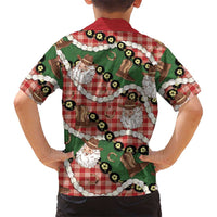 Cowboy Hawaii Mele Kalikimaka Family Matching Puletasi and Hawaiian Shirt Paniolo Kukui Nut Pikake Lei Red Version - Polynesian Pride