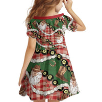 Cowboy Hawaii Mele Kalikimaka Family Matching Short Sleeve Bodycon Dress and Hawaiian Shirt Paniolo Kukui Nut Pikake Lei Red Version LT14 - Polynesian Pride