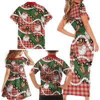 Cowboy Hawaii Mele Kalikimaka Family Matching Short Sleeve Bodycon Dress and Hawaiian Shirt Paniolo Kukui Nut Pikake Lei Red Version LT14 - Polynesian Pride