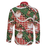 Cowboy Hawaii Mele Kalikimaka Family Matching Short Sleeve Bodycon Dress and Hawaiian Shirt Paniolo Kukui Nut Pikake Lei Red Version LT14 - Polynesian Pride