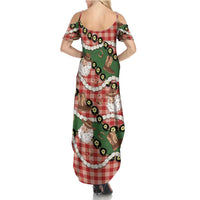 Cowboy Hawaii Mele Kalikimaka Family Matching Summer Maxi Dress and Hawaiian Shirt Paniolo Kukui Nut Pikake Lei Red Version LT14 - Polynesian Pride