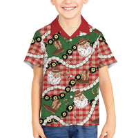 Cowboy Hawaii Mele Kalikimaka Family Matching Summer Maxi Dress and Hawaiian Shirt Paniolo Kukui Nut Pikake Lei Red Version LT14 Son's Shirt Red - Polynesian Pride