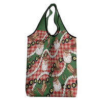 Cowboy Hawaii Mele Kalikimaka Grocery Bag Paniolo Kukui Nut Pikake Lei Red Version - Polynesian Pride