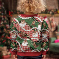 Cowboy Hawaii Mele Kalikimaka Kid Ugly Christmas Sweater Paniolo Kukui Nut Pikake Lei Red Version - Polynesian Pride