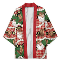 Cowboy Hawaii Mele Kalikimaka Kimono Paniolo Kukui Nut Pikake Lei Red Version - Polynesian Pride