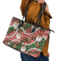 Cowboy Hawaii Mele Kalikimaka Leather Tote Bag Paniolo Kukui Nut Pikake Lei Red Version - Polynesian Pride