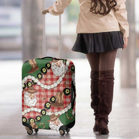 Cowboy Hawaii Mele Kalikimaka Luggage Cover Paniolo Kukui Nut Pikake Lei Red Version - Polynesian Pride