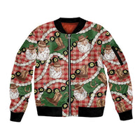 Cowboy Hawaii Mele Kalikimaka Sleeve Zip Bomber Jacket Paniolo Kukui Nut Pikake Lei Red Version - Polynesian Pride
