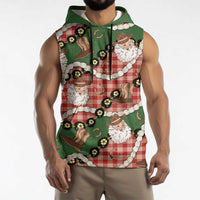 Cowboy Hawaii Mele Kalikimaka Sleeveless Hoodie Paniolo Kukui Nut Pikake Lei Red Version - Polynesian Pride