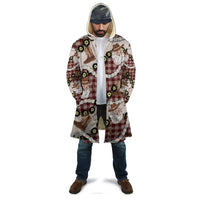 Cowboy Hawaii Mele Kalikimaka Cloak Paniolo Kukui Nut Pikake Lei Burgundy Version - Polynesian Pride