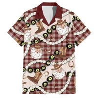 Cowboy Hawaii Mele Kalikimaka Family Matching Off Shoulder Maxi Dress and Hawaiian Shirt Paniolo Kukui Nut Pikake Lei Burgundy Version LT14 Dad's Shirt - Short Sleeve Burgundy - Polynesian Pride