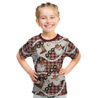 Cowboy Hawaii Mele Kalikimaka Kid T Shirt Paniolo Kukui Nut Pikake Lei Burgundy Version LT14 Burgundy - Polynesian Pride