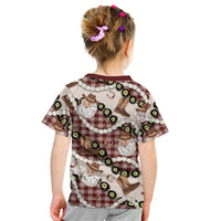 Cowboy Hawaii Mele Kalikimaka Kid T Shirt Paniolo Kukui Nut Pikake Lei Burgundy Version LT14 - Polynesian Pride