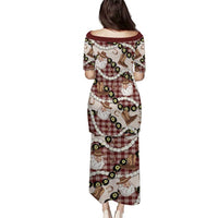 Cowboy Hawaii Mele Kalikimaka Puletasi Paniolo Kukui Nut Pikake Lei Burgundy Version - Polynesian Pride