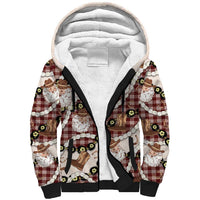 Cowboy Hawaii Mele Kalikimaka Sherpa Hoodie Paniolo Kukui Nut Pikake Lei Burgundy Version - Polynesian Pride