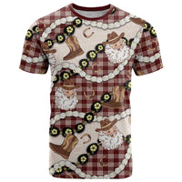 Cowboy Hawaii Mele Kalikimaka T Shirt Paniolo Kukui Nut Pikake Lei Burgundy Version LT14 Burgundy - Polynesian Pride