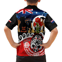 New Zealand Waitangi And ANZAC Day Family Matching Summer Maxi Dress and Hawaiian Shirt Aotearoa Maori Tiki With Last Post LT14 - Polynesian Pride