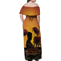 Tokelau ANZAC Day Family Matching Off Shoulder Maxi Dress and Hawaiian Shirt Camouflage With Poppies Lest We Forget LT14 - Polynesian Pride