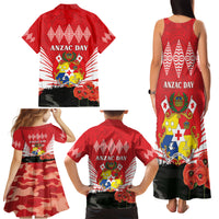 Tonga ANZAC Day Family Matching Tank Maxi Dress and Hawaiian Shirt Camouflage With Poppies Lest We Forget LT14 - Polynesian Pride
