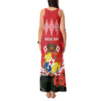 Tonga ANZAC Day Tank Maxi Dress Camouflage With Poppies Lest We Forget LT14 - Polynesian Pride