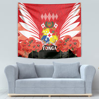 Tonga ANZAC Day Tapestry Camouflage With Poppies Lest We Forget LT14 - Polynesian Pride
