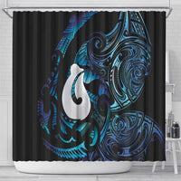 Hei Matau New Zealand Matariki Shower Curtain NZ Fish Hook Maori Art