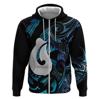 Hei Matau New Zealand Matariki Zip Hoodie NZ Fish Hook Maori Art LT14 Zip Hoodie Purple - Polynesian Pride