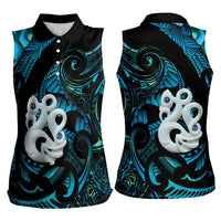 Manaia New Zealand Matariki Women Sleeveless Polo Shirt NZ Paua Shell Maori Art LT14 - Polynesian Pride