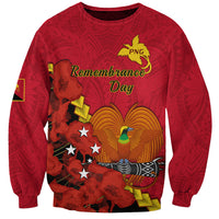 Polynesian Pride Remembrance Day PNG Sweatshirt Papua New Guinea We Will Remember Them LT14 Unisex Red - Polynesian Pride