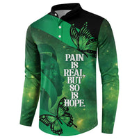 Personalised World Mental Health Awareness Month Button Sweatshirt Warriors Brave Strong Galaxy Vibes