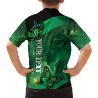 Personalised World Mental Health Awareness Month Family Matching Short Sleeve Bodycon Dress and Hawaiian Shirt Warriors Brave Strong Galaxy Vibes