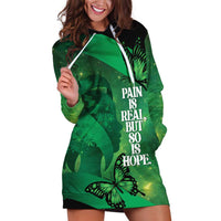 Personalised World Mental Health Awareness Month Hoodie Dress Warriors Brave Strong Galaxy Vibes